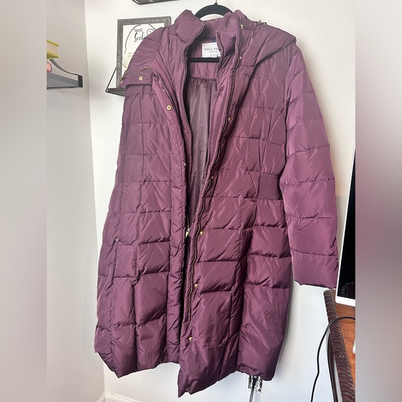 SOLD !! COLE HAAN SIGNATURE Women's 40" Taffeta Down Hooded Coat - Picture 5 of 9